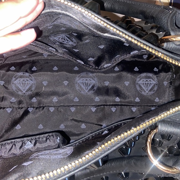 Traci Lynn black studded bag. - Picture 4 of 7